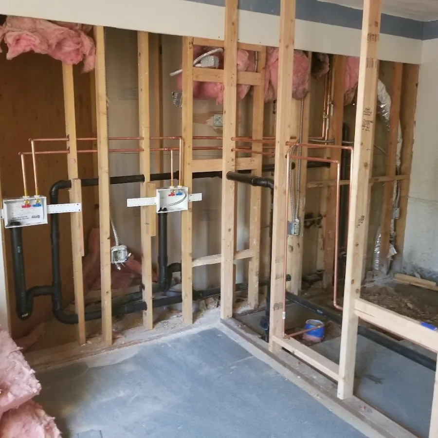 Copper pipe rough-in and plumbing installation in Springfield